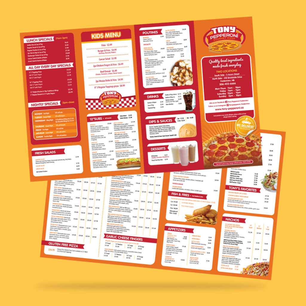 Tony Pepperoni - Menu