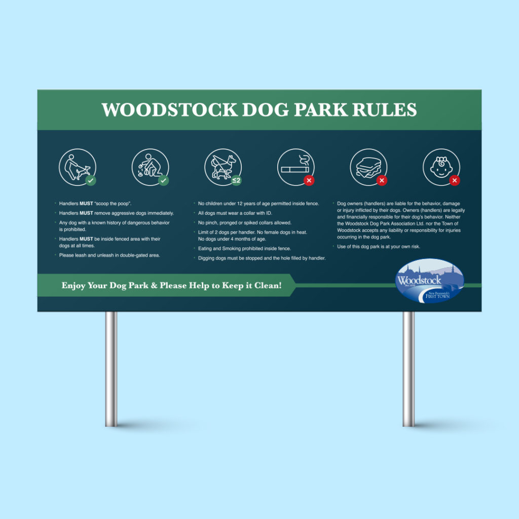 Town of Woodstock - Dog Park Sign